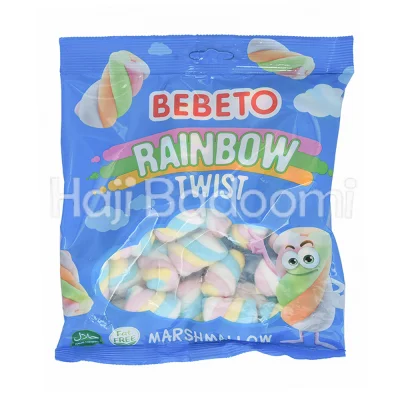 مارشمالو ببتو رنگین کمانی صورتی سبز نارنجی سفید 400 گرمی