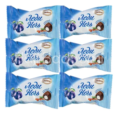 شکلات لیدی نایت آکوند آلو با روکش شکلات و مغز نارگیل