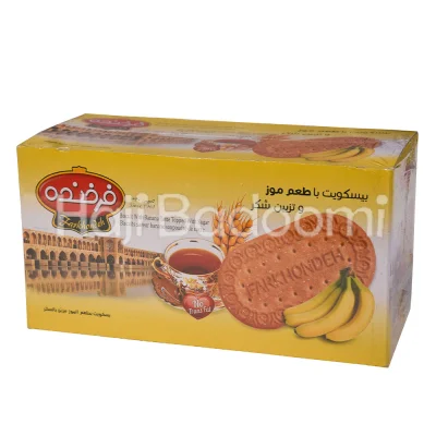 بیسکوییت با طعم موز و تزیین شکر فرخنده 900 گرم