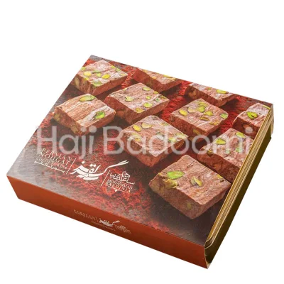 گز محمد ساعدی نیا لقمه ای 25 درصد مغز پسته کاکائو طرح نفیس 690 گرمی