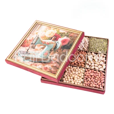 باکس آجیل طرح مخمل مهرآرا 1600 گرمی