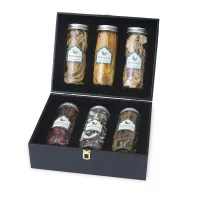 باکس میوه خشک لاکچری شیشه ای مدل آروا 1800 گرمی