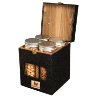 باکس آجیل طرح شیشه ای و چرم سروش 1400 گرمی