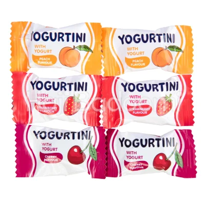 آبنبات روشن ماست میوه ای هلو و گیلاس و توت فرنگی