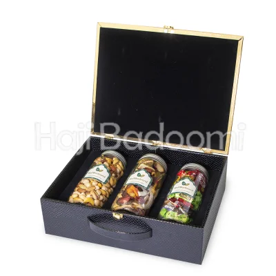 باکس میوه خشک لاکچری شیشه ای مدل نیهان 1100 گرمی