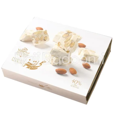 گز محمد ساعدی نیا لقمه ای 40 درصد مغز بادام طرح نفیس  700 گرمی