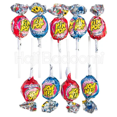 آبنبات چوبی آدامسی خنک پین پاپ با طعم بلوبری لیمو و توت فرنگی